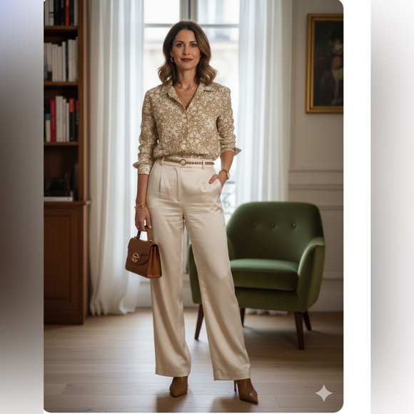 Charter Club Luxury Linen Shirt with Gold Pattern size XXL - Picture 8 of 10